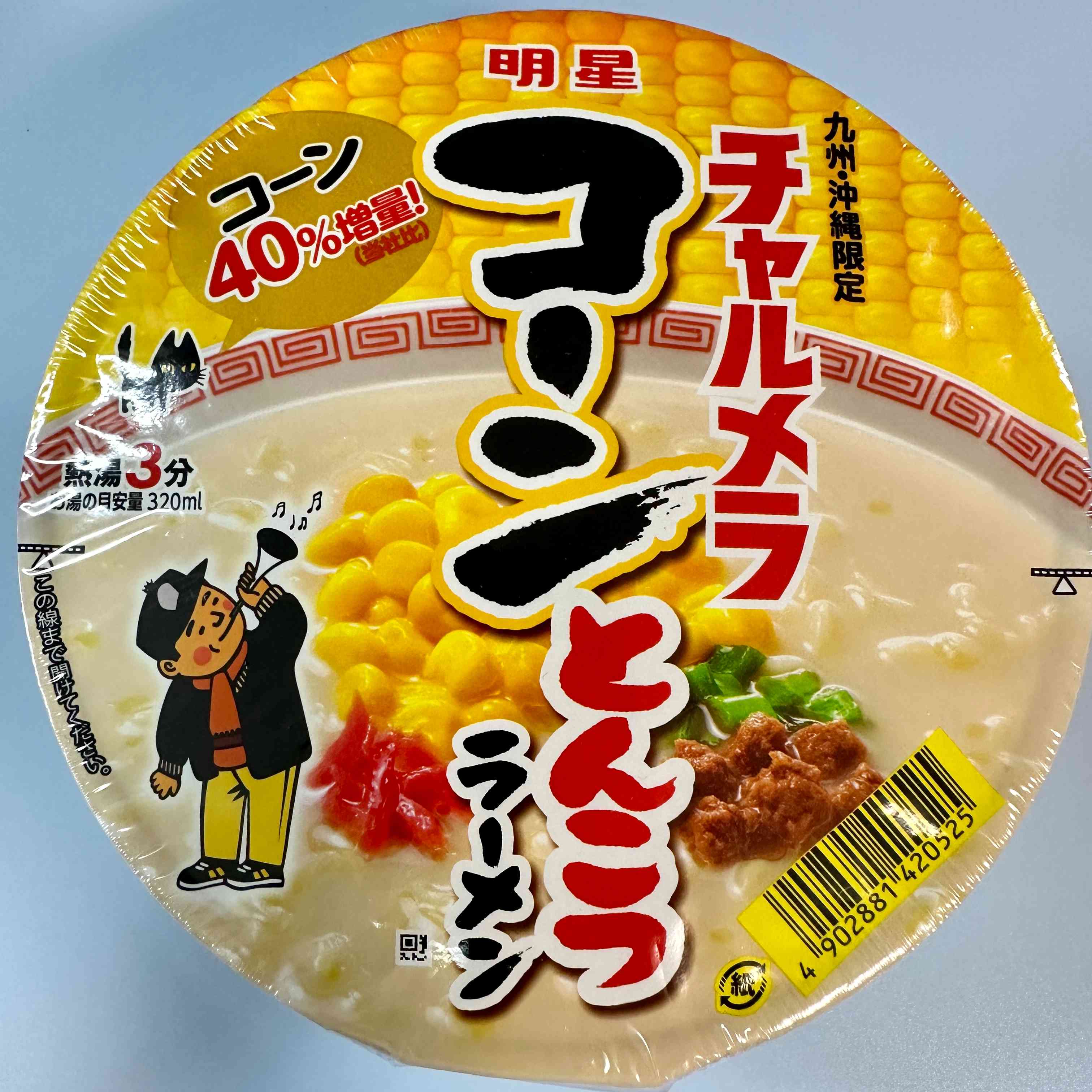 【明星】Charmela Corn Tonkotsu Ramen　12pieces（1case）　1044g（Cup Noodles）